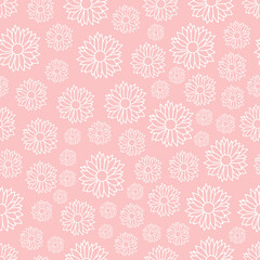 Seamless pattern with flowers. Backgrounds and wallpapers for invitations, cards, fabrics, packaging, textiles, posters. Vector illustration.