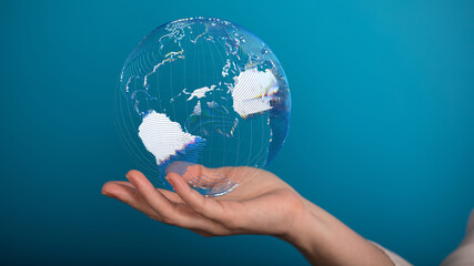 Artificial intelligence and future technology background, internet connection, science and technology background