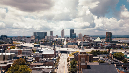 Louisville, Kentucky skyline and highway drone shots
