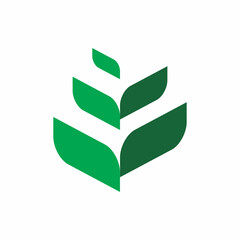 green modern nature leaf color shape logo design