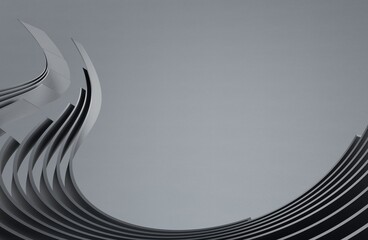 Abstract of grey lines background, Minimal dynamic shape, 3d renderin