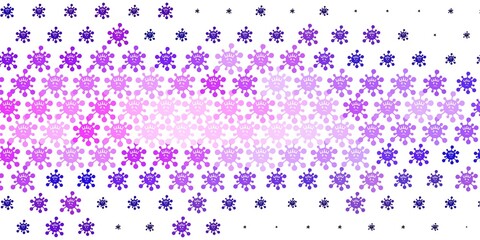 Light Purple vector backdrop with virus symbols.