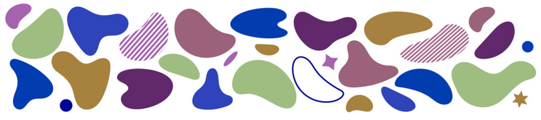 Abstract blotch shape. Liquid shape elements. Set of modern graphic elements. Fluid dynamical colored forms banner. Gradient abstract liquid shapes. Vector illustration.	
