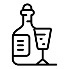 Wine bottle icon outline vector. Sommelier smell