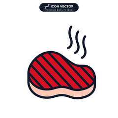 steak icon symbol template for graphic and web design collection logo vector illustration