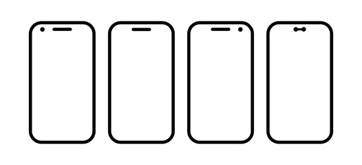 Smartphone set icon. Mobile phone icon. Phone icon, Vector illustration