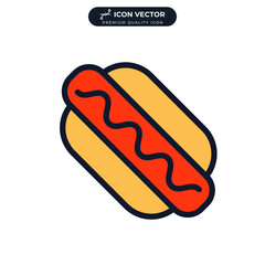hotdog icon symbol template for graphic and web design collection logo vector illustration