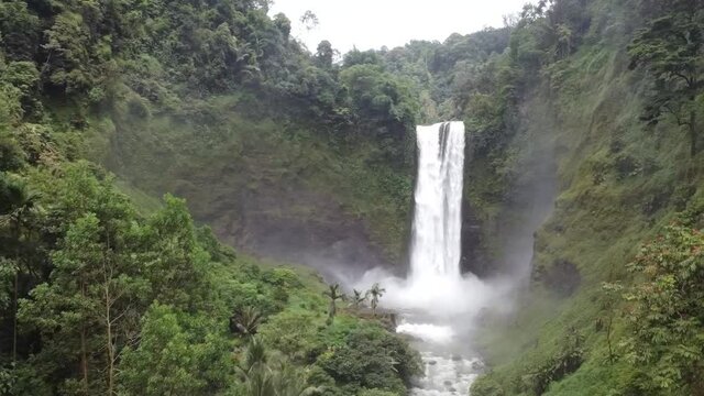 Very famous and dramatic waterfall garut in west java iland