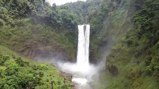 Very famous and dramatic waterfall garut in west java iland