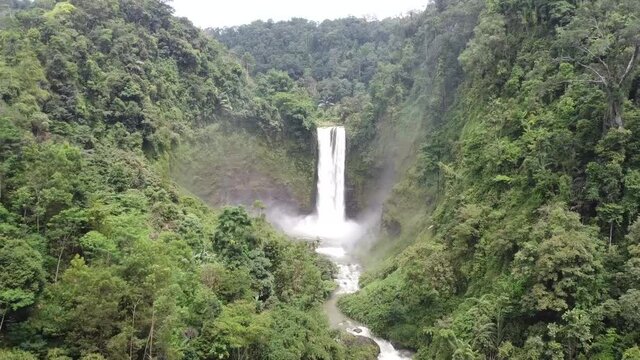 Very famous and dramatic waterfall garut in west java iland