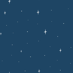 Night sky seamless vector pattern