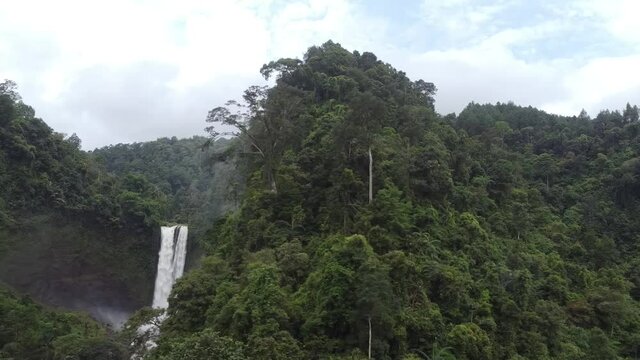Very famous and dramatic waterfall garut in west java iland