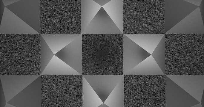 3d render with black and white triangles on top with a rough background