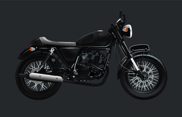 Obraz na płótnie Canvas Motorcycle Cafe Racer Standard Naked Bike