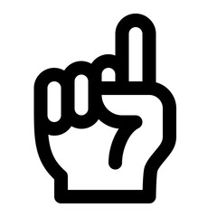 Hand Finger Up Line Icon Vector