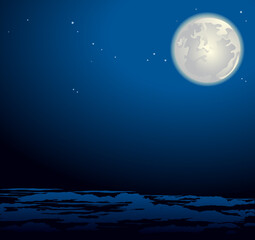 Night moon on the background of the sky nature landscape