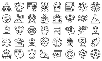 Expert icons set outline vector. Personal talent