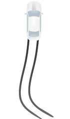 Car tires trail. vector illustration