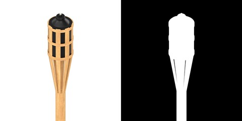 3D rendering illustration of a garden torch