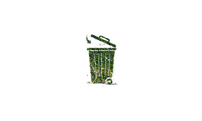 Green recycle bin Environment day concept 3d design. Environment day concept. 3d rendering....