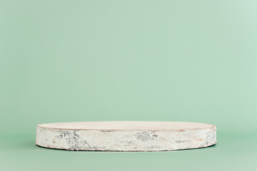 Background of wooden podium for displaying products. Pastel colors