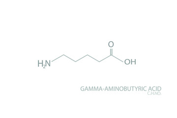 Gamma-aminobutyric acid molecular skeletal chemical formula.