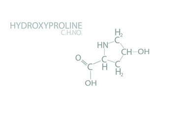 Hydroxyproline molecular skeletal chemical formula.