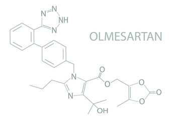 Olmesartan molecular skeletal chemical formula.