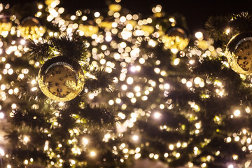 Christmas tree in the Park, Decorated with lights