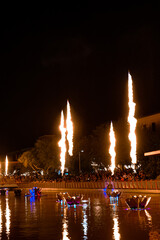 Fire Flames from Flower Structures