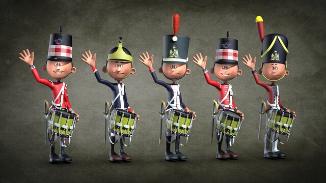 A toy soldier. 3D illustration
