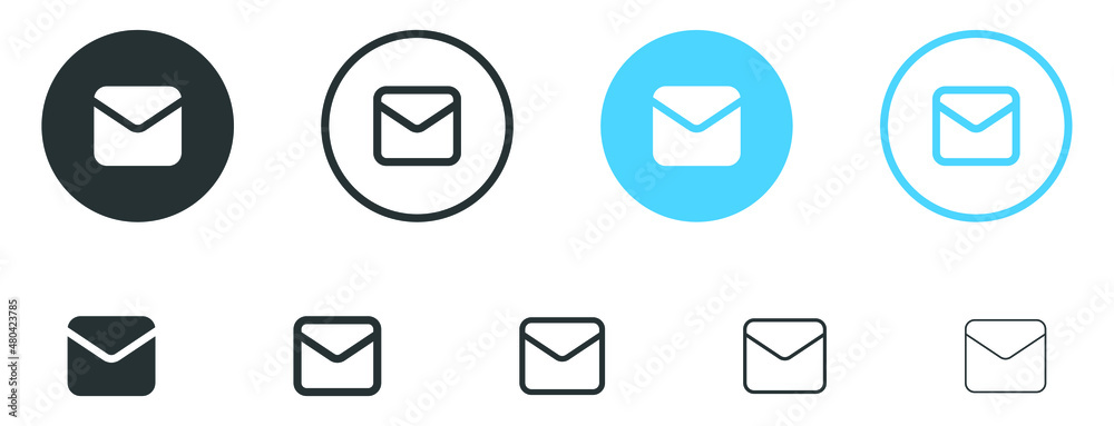 Poster mail envelope icon, message icon, email symbol in filled, thin line, outline and stroke style for apps and website	
