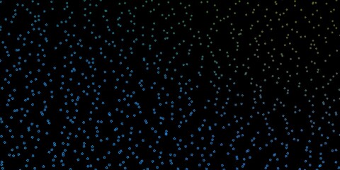 Dark Blue, Green vector background with small and big stars.