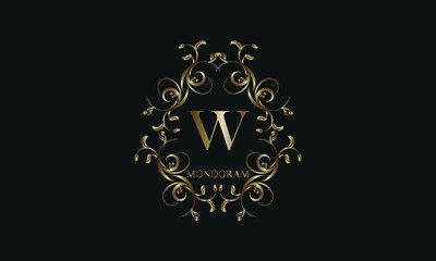 Vintage exquisite monogram with the letter W. The logo can be used to decorate a restaurant, boutique, emblem, jewelry, business.