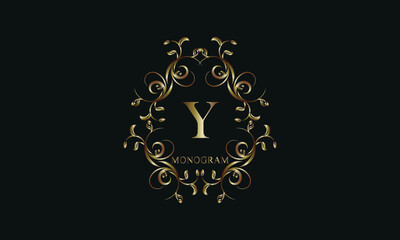 Vintage exquisite monogram with the letter Y. The logo can be used to decorate a restaurant, boutique, emblem, jewelry, business.