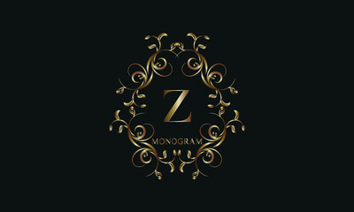 Vintage exquisite monogram with the letter Z. The logo can be used to decorate a restaurant, boutique, emblem, jewelry, business.