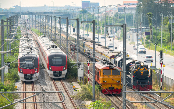Special train set showing new and old technology