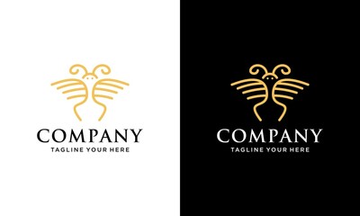 minimal hipster bee bumblebee logo icon vector in trendy simple linear line outline style. on a black and white background.