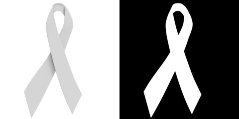 3D rendering illustration of a generic awareness ribbon