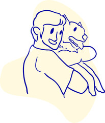 playing dog illustration 