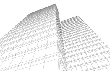 office building isolated on white