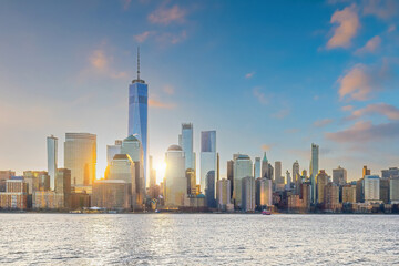 Fototapeta premium New York City skyline cityscape of Manhattan in USA