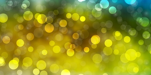 Light Blue, Yellow vector background with circles.