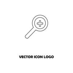 zoom in vector icon logo illustration