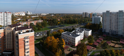 Residential area with kindergarten in Moscow, Russia