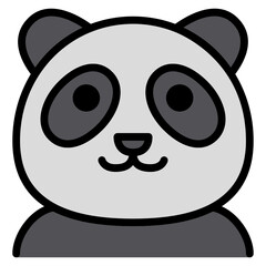 Panda filled line color icon