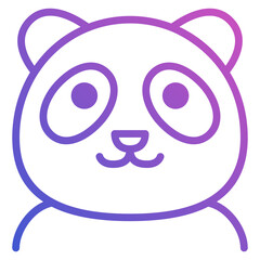 Panda line gradient icon