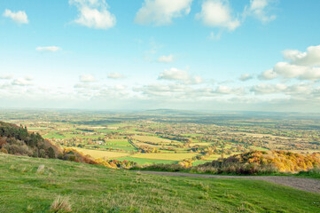Fototapeta na wymiar Autumn scenery around the Malvern hills of England.
