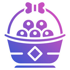 Tangerine fruit flat gradient icon