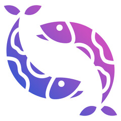 Fish Carps flat gradient icon
